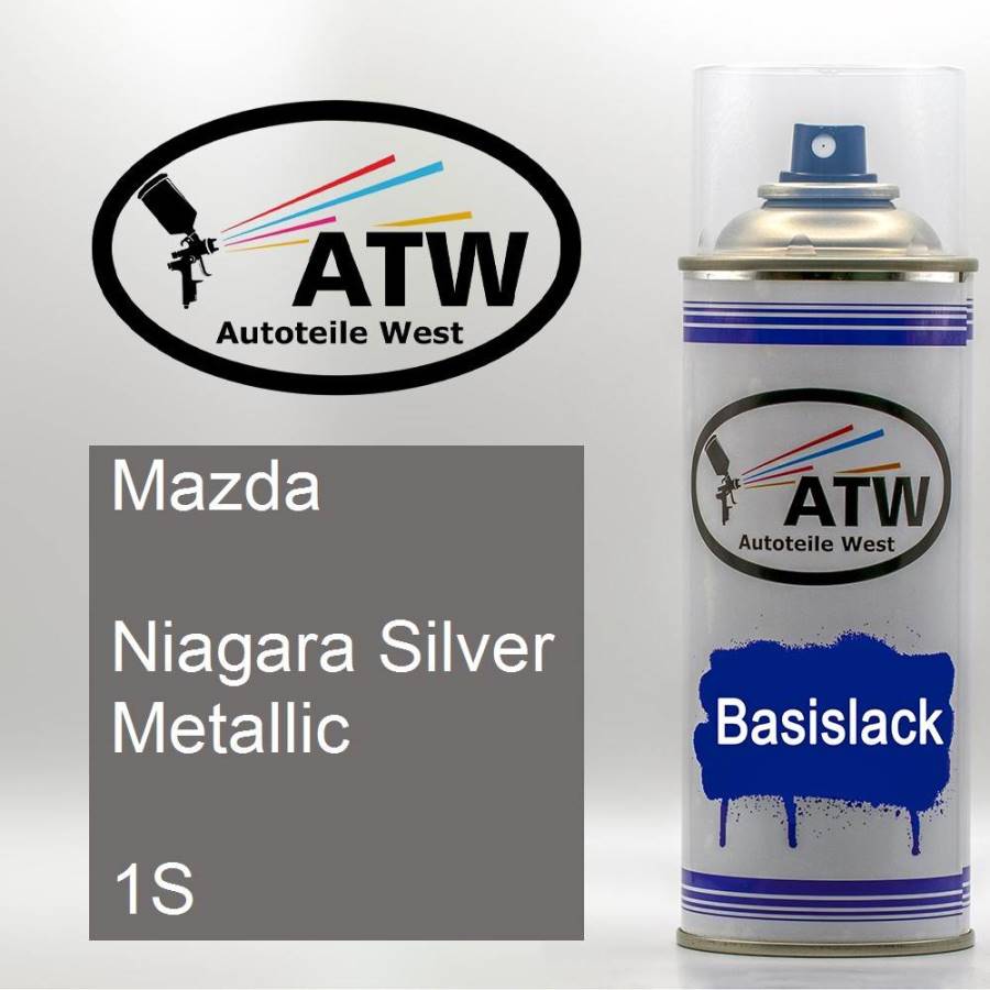 Mazda, Niagara Silver Metallic, 1S: 400ml Sprühdose, von ATW Autoteile West.